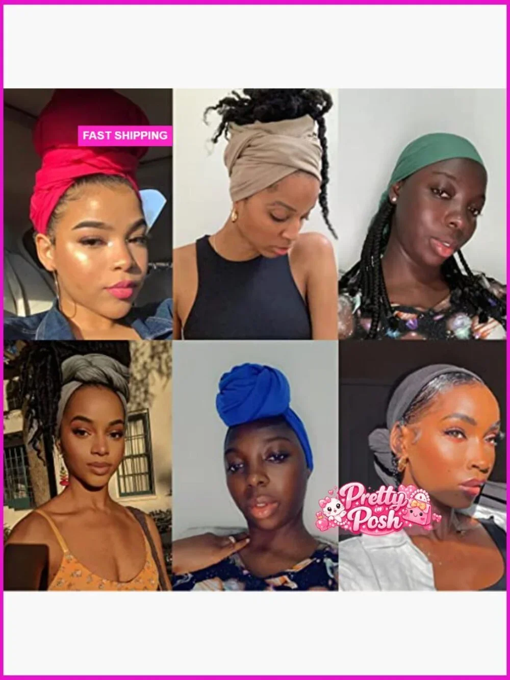Stretch Jersey Turban Head Wrap Long Solid African Shawl Scarf